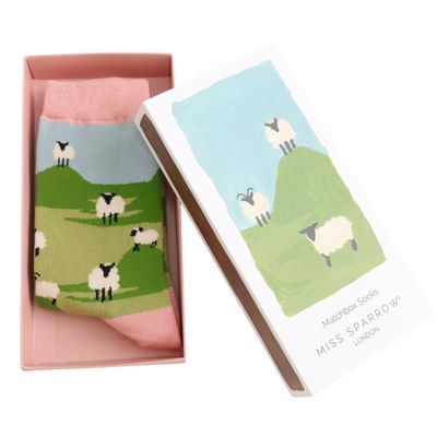 Miss Sparrow Highland Sheep Matchbox Socks The Perfect Gift