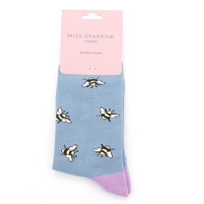 MISS SPARROW Bumble Bee Socks Blue