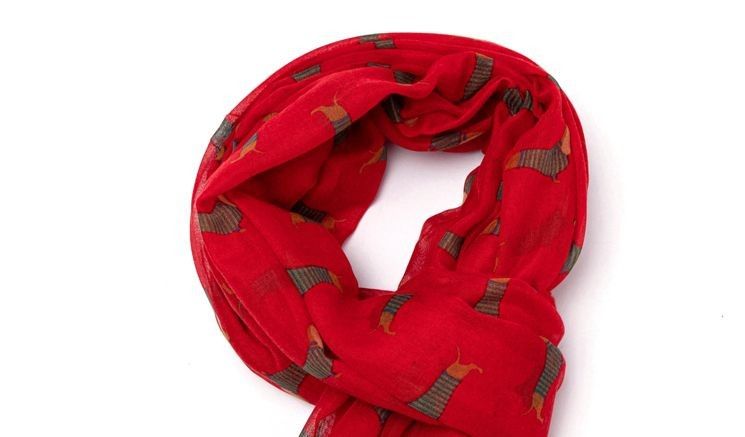 Sausage Dog Red Scarf Lightweight Gift