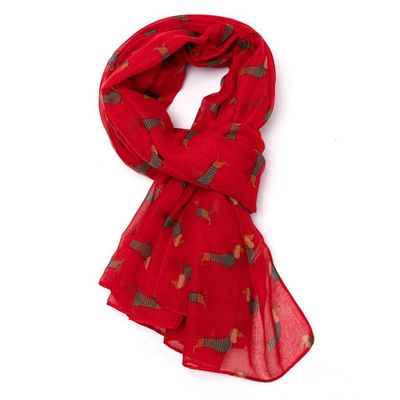 Sausage Dog Red  Scarf Lightweight Gift