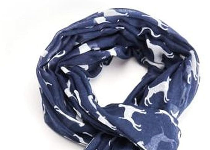 Labrador Retriever Dogs Print Blue Scarf Lightweight