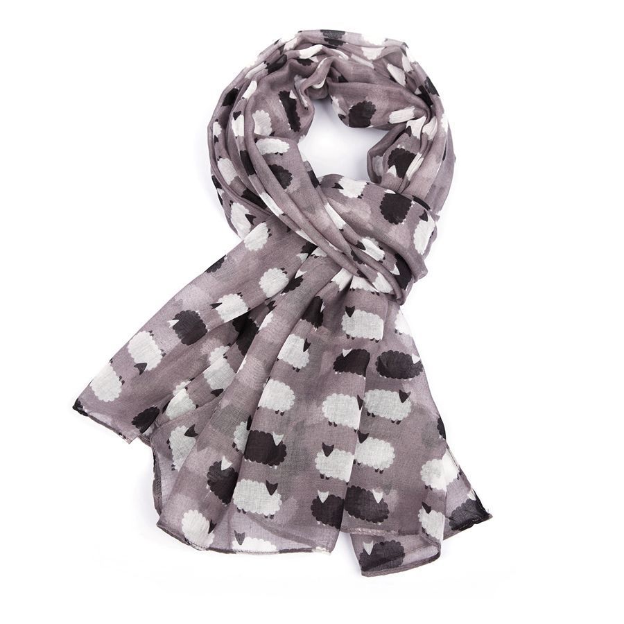 Pure Fashions Grey Sheep Meadow  Scarf Lightweight
