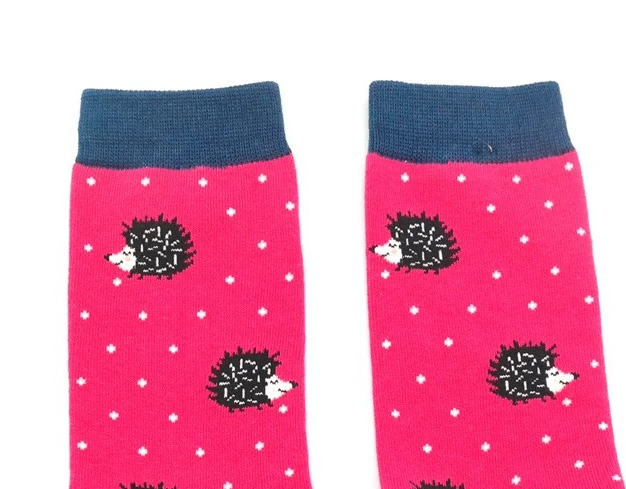MISS SPARROW Sleepy Hedgehog Socks  Grey Soft Bamboo Blend