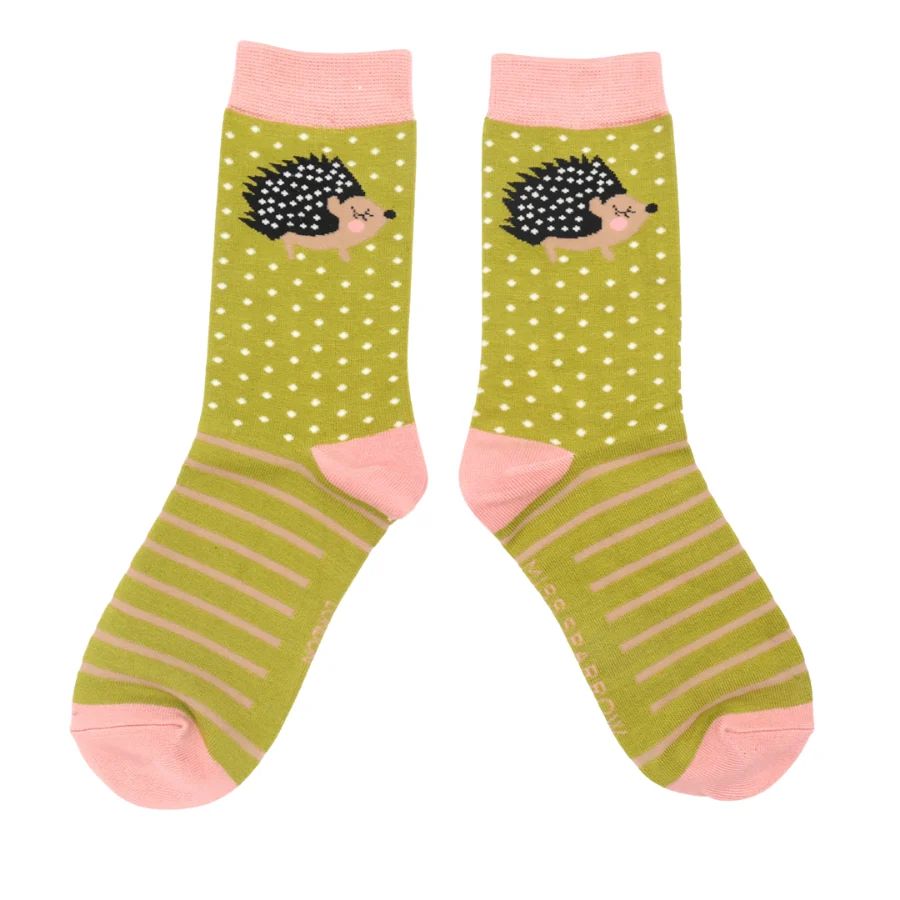 MISS SPARROW Little Hedgehog Socks Lime Bamboo Blend MISS SPARROW Little Hedgehog Socks Lime Bamboo Blend