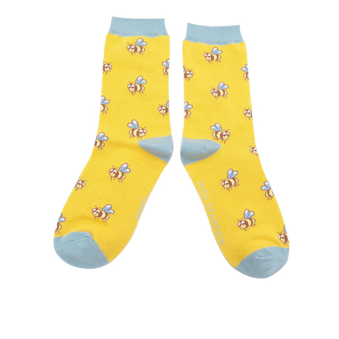 MISS SPARROW Little Hedgehog Socks Lime Bamboo Blend