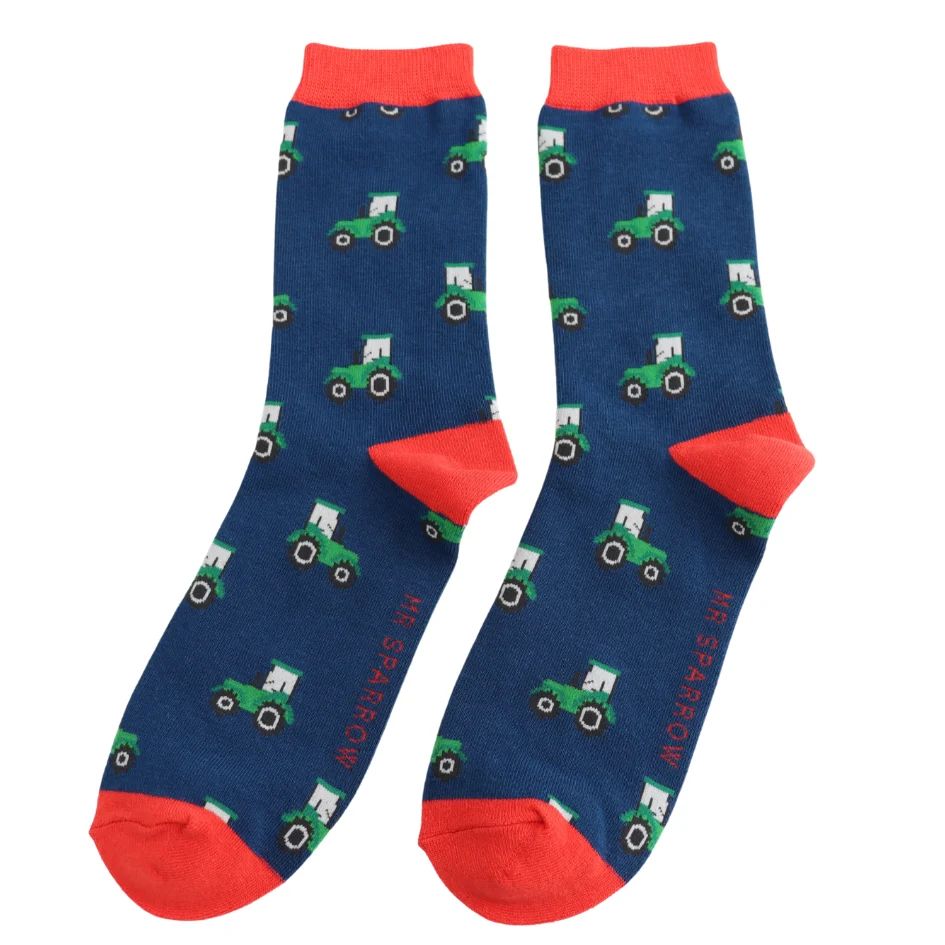 Mr Sparrow Tractor Socks Navy Soft Bamboo Blend Mr Sparrow Tractor Socks Navy Soft Bamboo Blend
