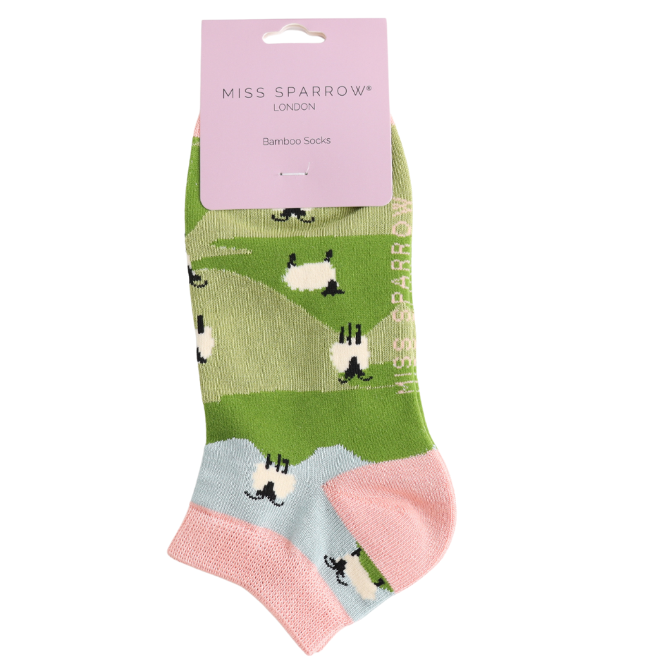 Miss Sparrow Highland Sheep Trainer Socks Mint