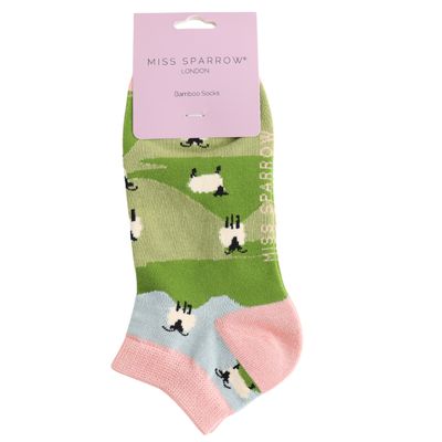 Miss Sparrow Highland Sheep Trainer Socks Mint