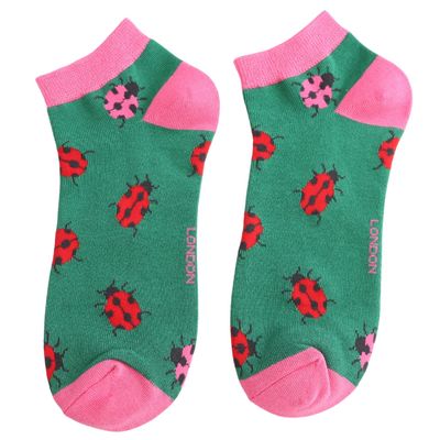 Miss Sparrow Ladybug Trainer Socks Dark Green Miss Sparrow Ladybug Trainer Socks Dark Green