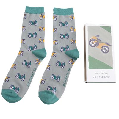 Mr Sparrow Motorbike Socks Matchbox The Perfect Gift