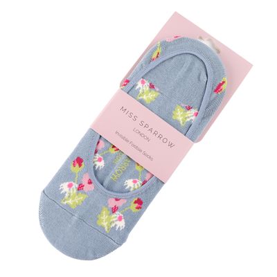 Miss Sparrow Mini Flora Flower Footsie Socks No Show Invisible