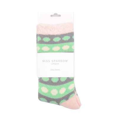 MISS SPARROW Super Soft Fluffy Winter Socks Mint Cream