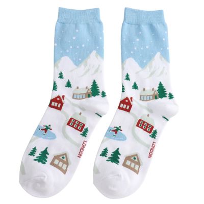 MISS SPARROW Christmas Village Bamboo Socks MISS SPARROW Christmas Village Bamboo Socks