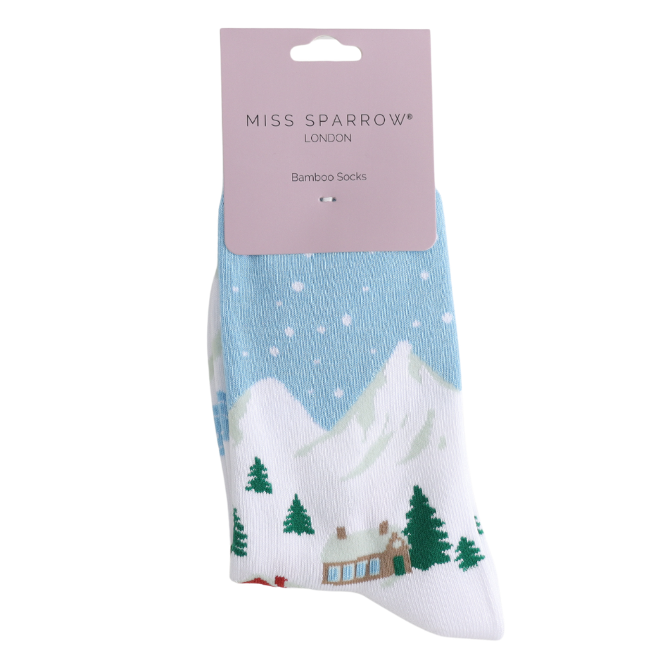 MISS SPARROW Christmas Village Bamboo Socks