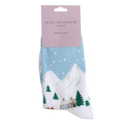 MISS SPARROW Christmas Village Bamboo Socks