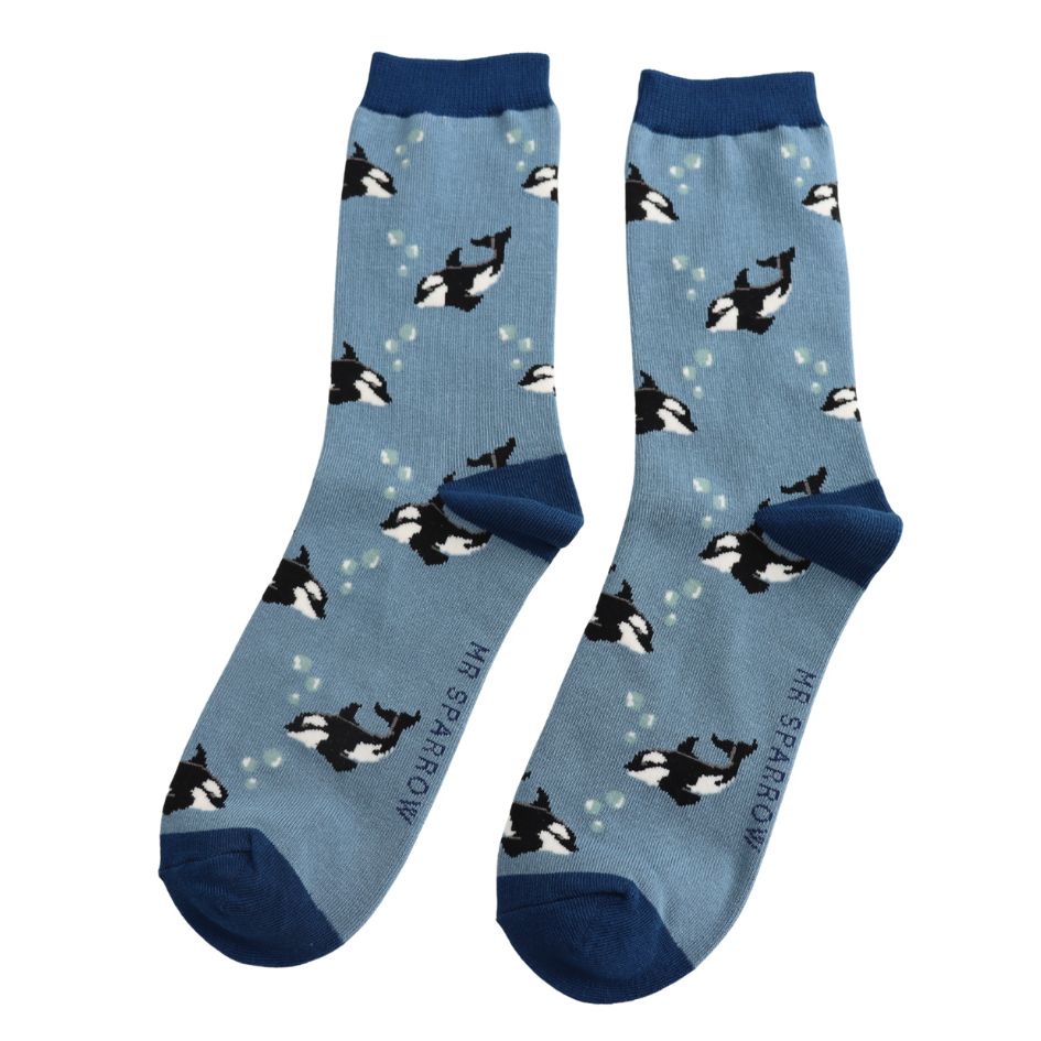 Mr SPARROW Orca Socks Whale  Denim 7 to 11