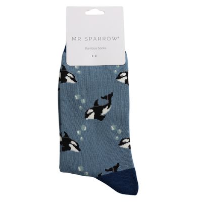Mr SPARROW Orca Socks Whale Denim 7 to 11
