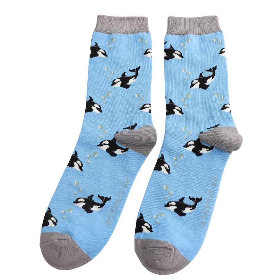 Mr SPARROW Orca Socks Whale Blue 7 to 11 Mr SPARROW Orca Socks Whale Blue 7 to 11
