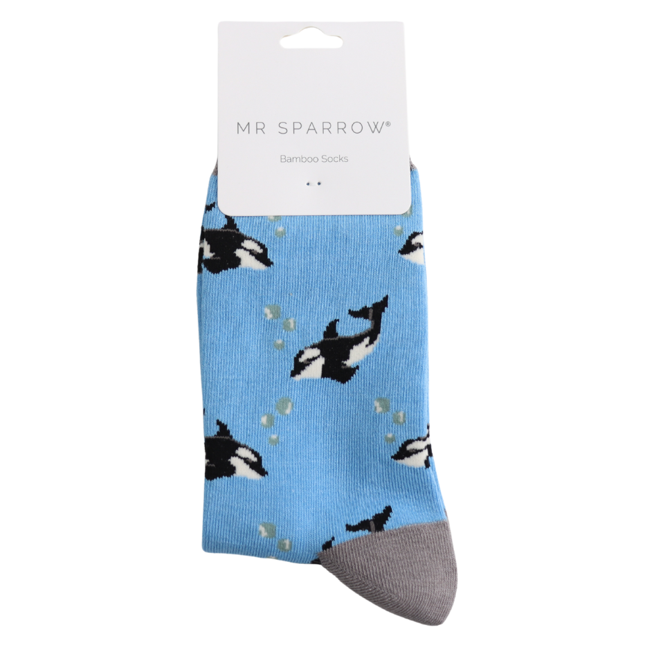 Mr SPARROW Orca Socks Whale Blue 7 to 11