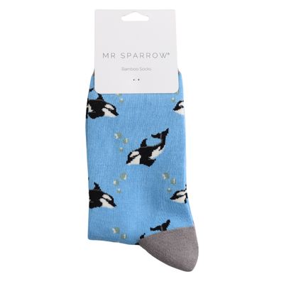 Mr SPARROW Orca Socks Whale Blue 7 to 11