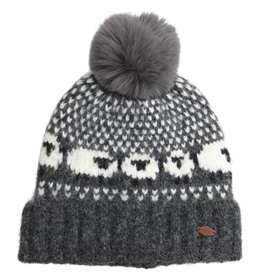 Miss Sparrow Sheep Hat Grey Soft Cozy Winter