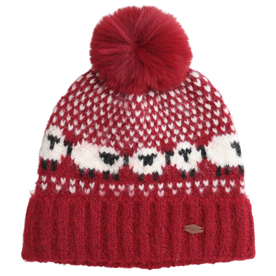 Miss Sparrow Sheep Hat Red Soft Cozy Winter