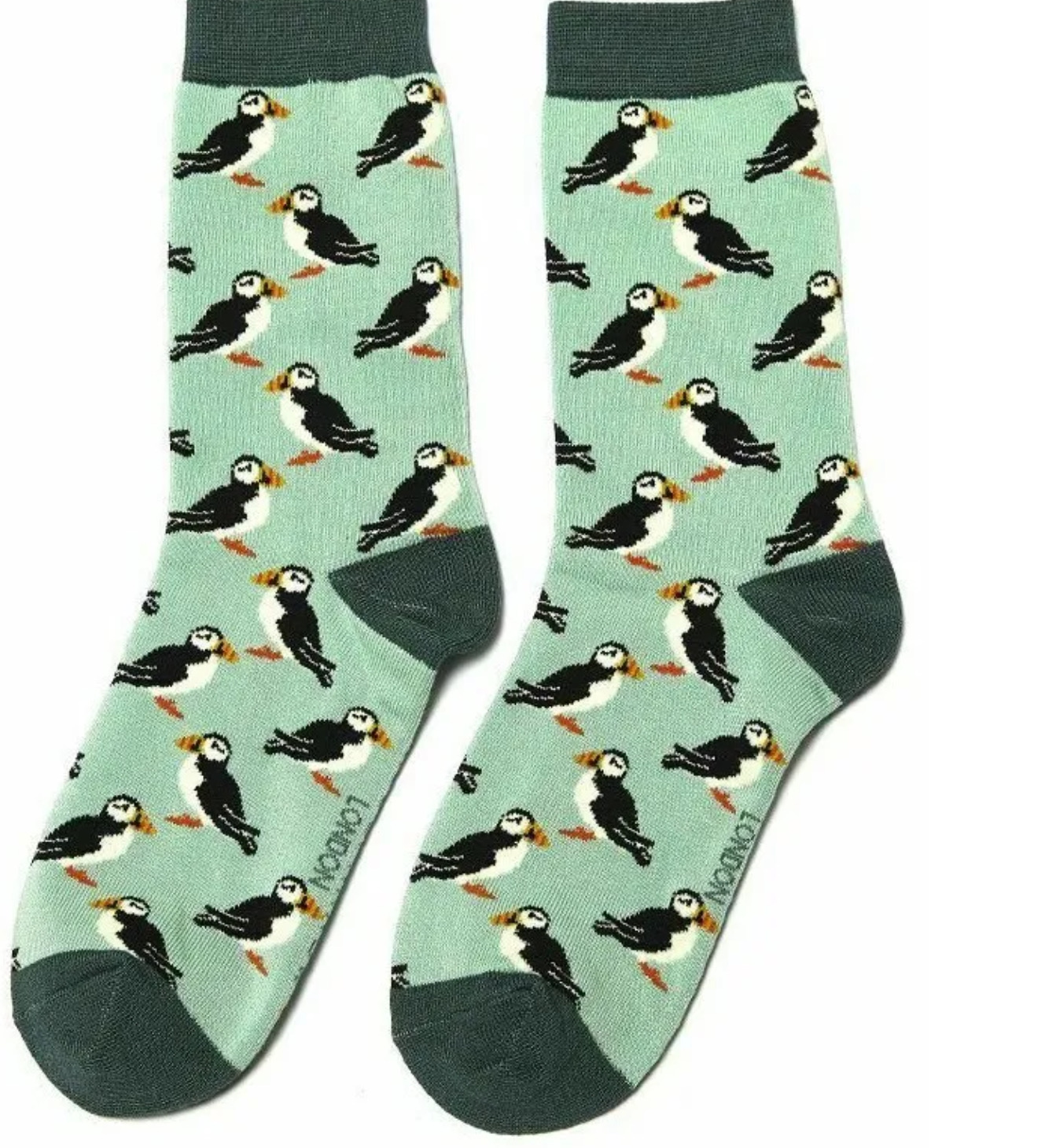 MISS SPARROW Puffin Socks  Mint Green & Mauve Gift Box