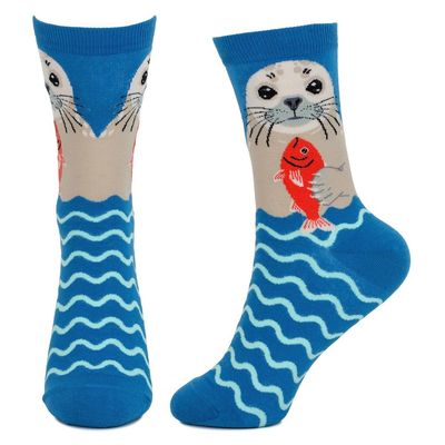 JOE COOL Seal Socks Soft Cotton Mix Blue