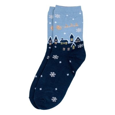 JOE COOL Holy Night Socks Soft Cotton Blue Navy