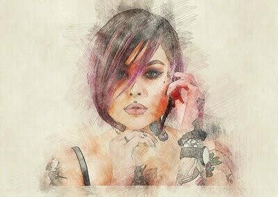 picture Portrait Colour Pencil Sketch Drawing attic t shirts