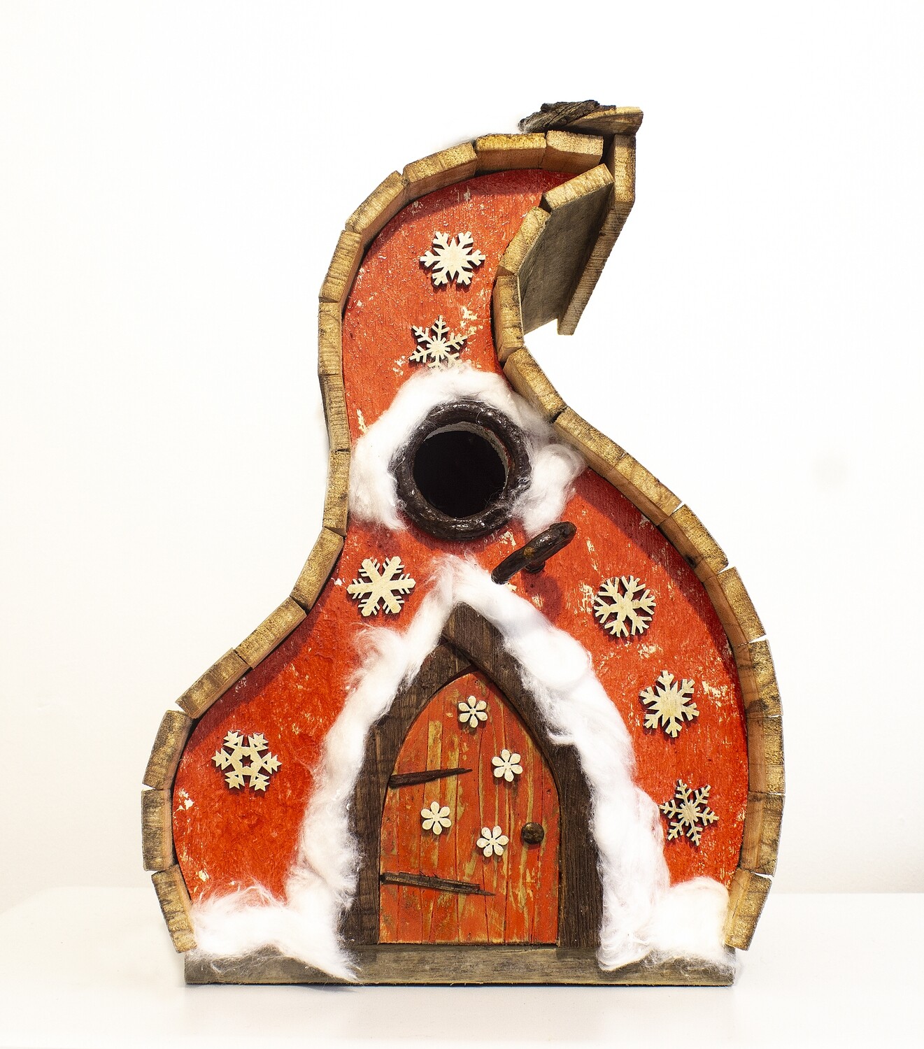 Christmas reclaimed wood fairy birdhouse