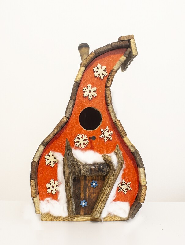 Christmas reclaimed wood fairy birdhouse