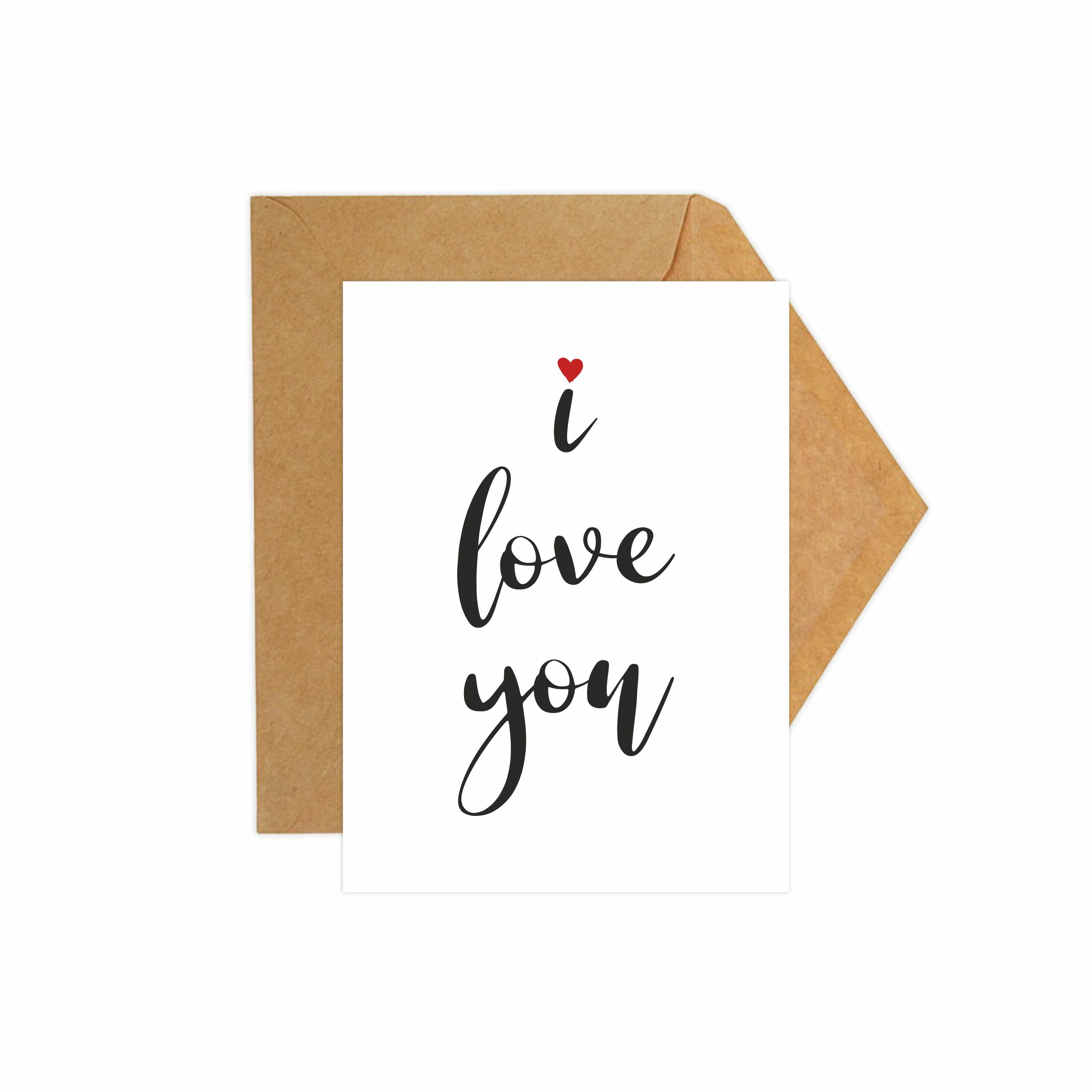 

Открытка "I love you" с конвертом