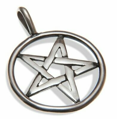 Large Inverted Pentagram Pendant with Fixed Bail