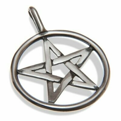 Large Upright Pentagram Pendant with Fixed Bail