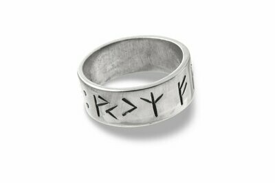 8mm wide Rune Ring made from Recycled Sterling Silver