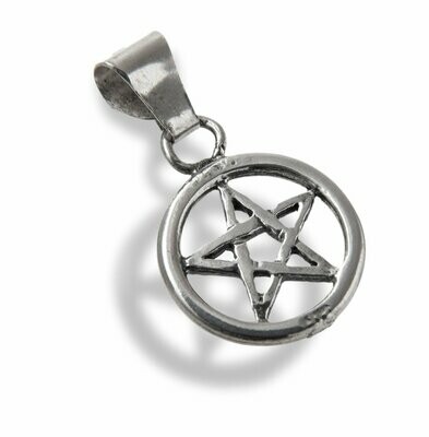 Handmade Small Upright Pentagram made with recycled sterling Silver with loose bail