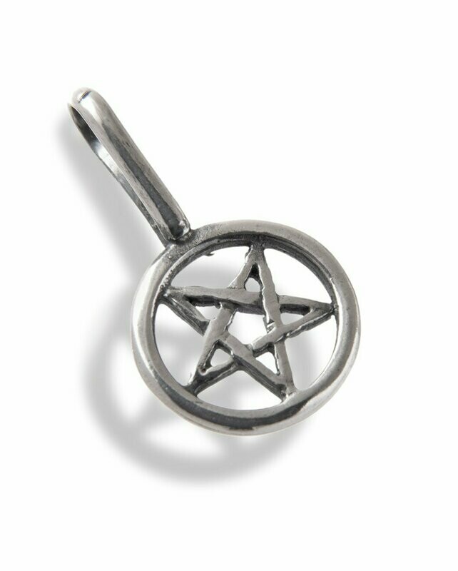 Handmade Recycled Sterling Silver Small inverted Pentagram with fixed bail