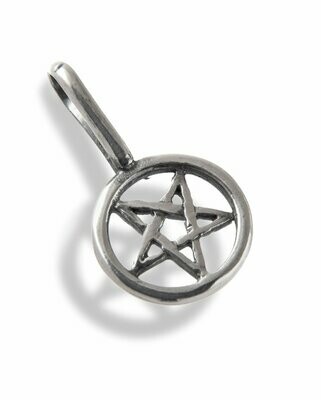 Handmade Recycled Sterling Silver Small inverted Pentagram with fixed bail