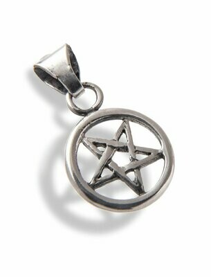 Handmade Small inverted Pentagram made with recycled Sterling silver with loose bail