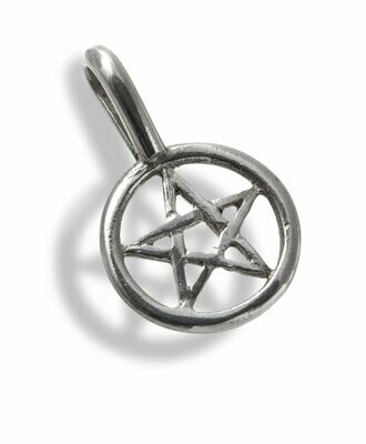 Handmade, upright Small Pentagram made from recycled Sterling Silver with a fixed bail