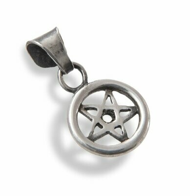 Tiny inverted Pentagram Pendant made from Recycled sterling Silver with a loose bail