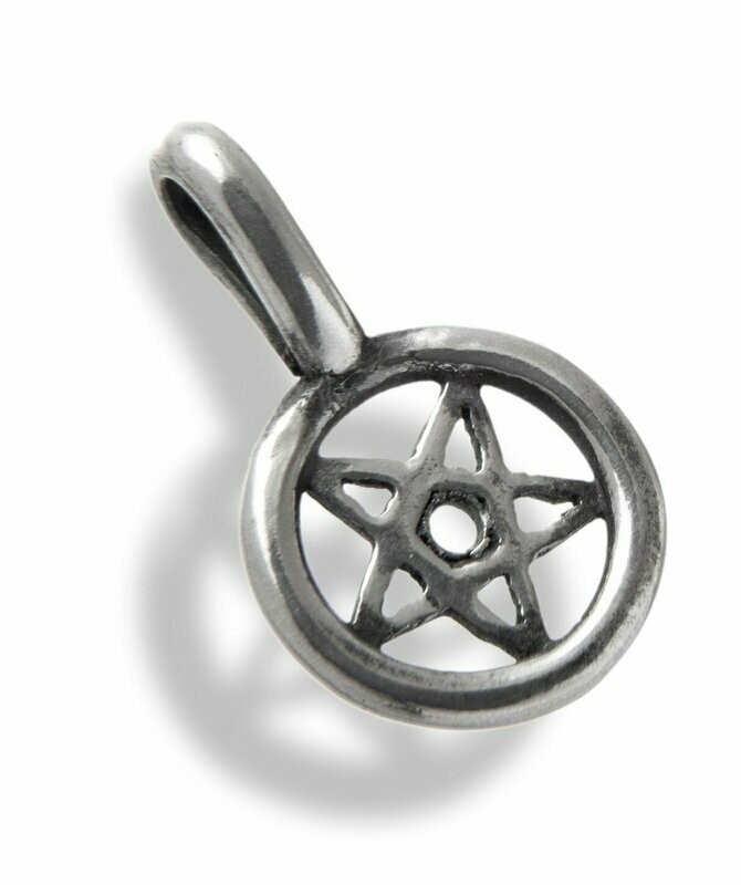Tiny Inverted Pentagram pendant made with recycled sterling silver  and fixed bail