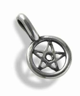 Tiny Inverted Pentagram pendant made with recycled sterling silver and fixed bail
