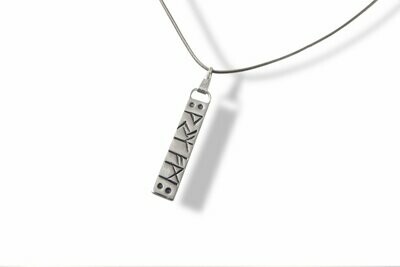 Hand Stamped Rune Pendant Necklace made from Recycled Silver