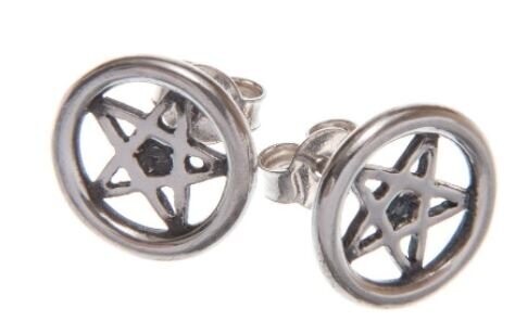 Stud Pentagram Earrings made from Recycled Sterling Silver