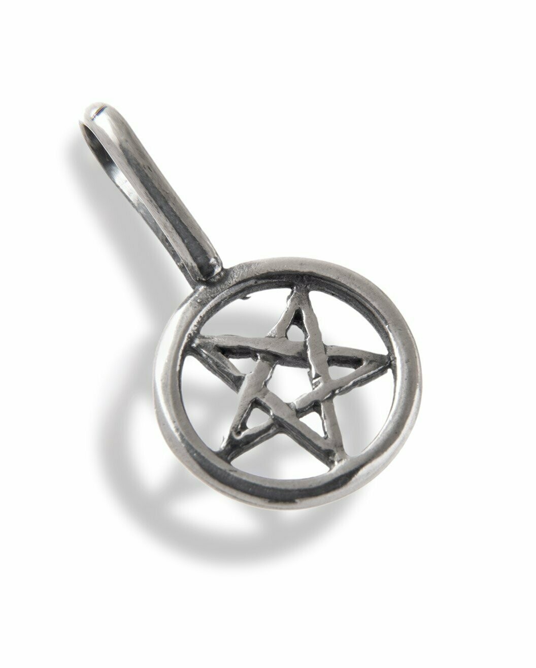 Handmade Recycled Sterling Silver Small inverted Pentagram with fixed bail