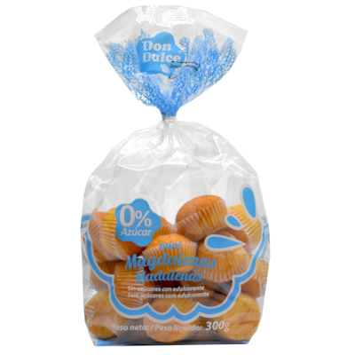 Mini Magdalenas 0% Azúcar 300g - Caja 8 bolsas