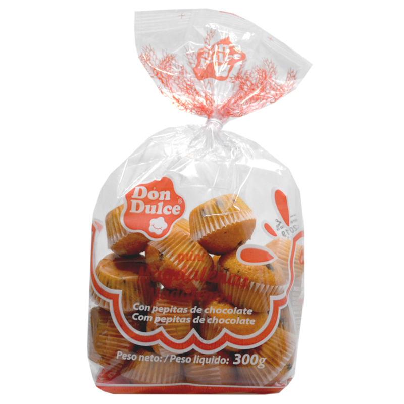 Mini Magdalenas con Pepitas de Chocolate 300g - Caja 8 bolsas