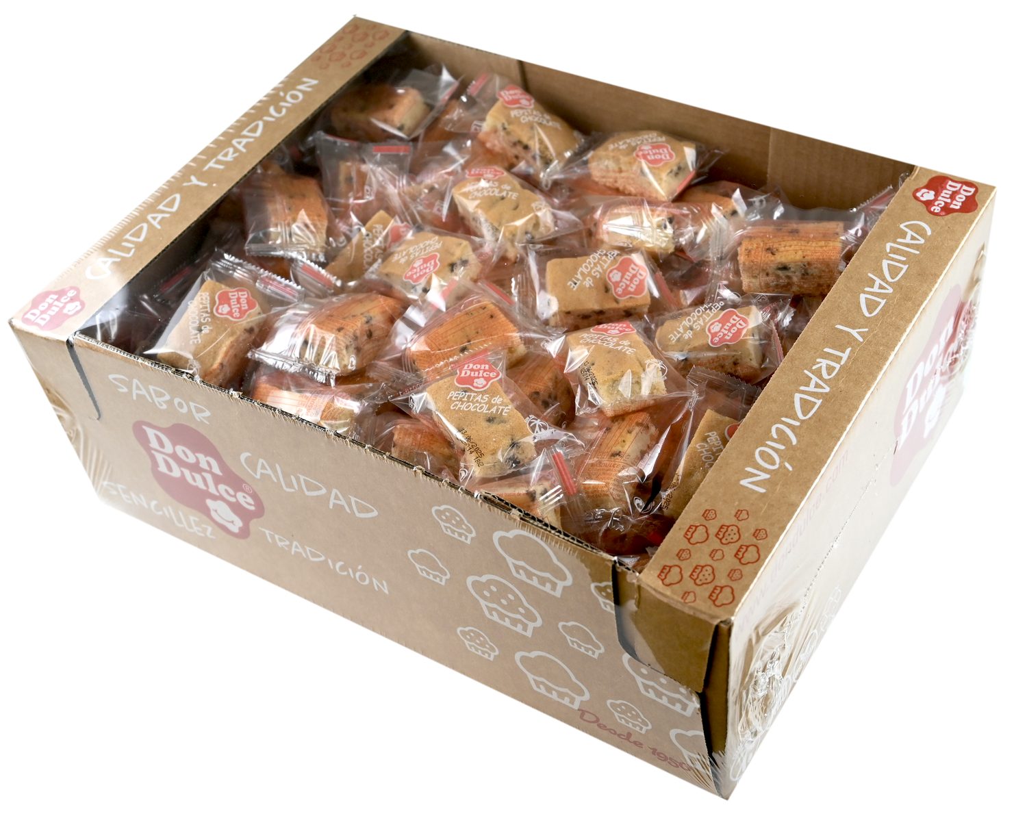Mini Bizcochos con Pepitas de Chocolate Envueltos Individualmente - Caja 2,2 kg